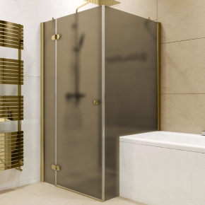 LUX RECTAN GK-003V1PP золотой гальванический стекло бронзовое матовое левое открывание двери