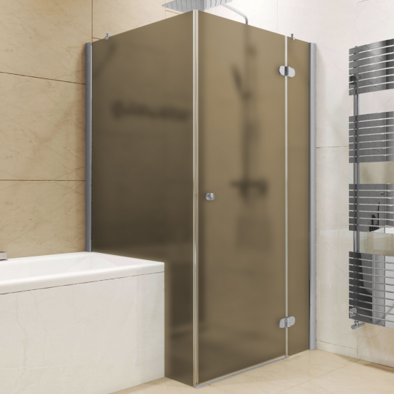 LUX RECTAN GK-003V1PP хром матовый стекло бронзовое матовое правое открывание двери