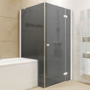 LUX RECTAN GK-003V1PP белый матовый стекло графитовое матовое правое открывание двери