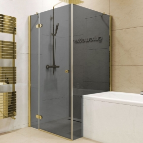 LUX RECTAN GK-003V1PP золотой металлик стекло графитовое левое открывание двери