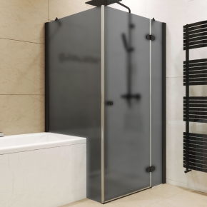 LUX RECTAN GK-003V1PP черный матовый стекло графитовое матовое правое открывание двери