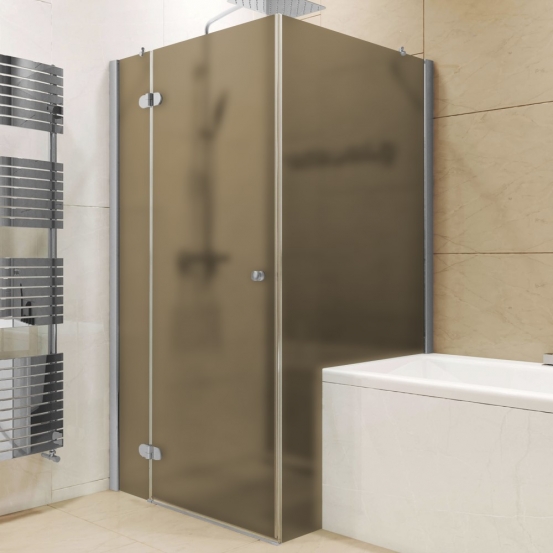 LUX RECTAN GK-003V1PP хром матовый стекло бронзовое матовое левое открывание двери