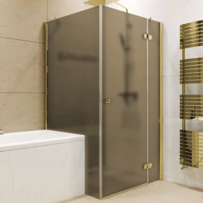 LUX RECTAN GK-003V1PP золотой металлик стекло бронзовое матовое правое открывание двери
