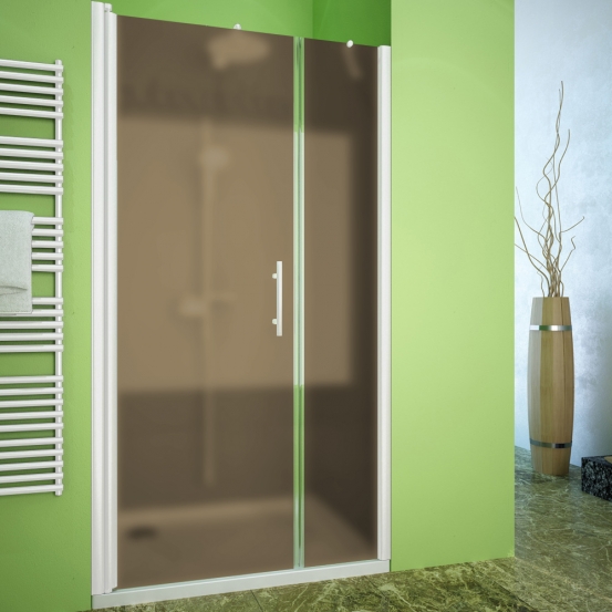 LUX DOOR GK-602B-CH02 белый матовый стекло бронзовое матовое