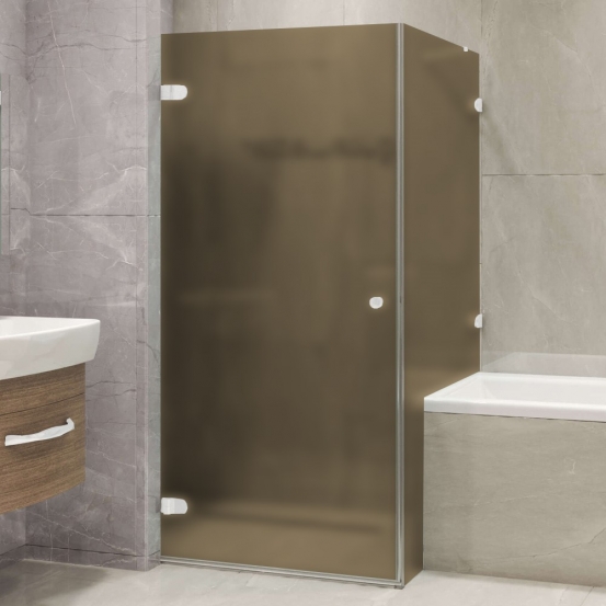 LUX RECTAN GK-002V1-2511 белый матовый стекло бронзовое матовое левое открывание двери