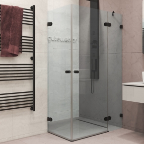 LUX RECTAN GK-003GC-2511 черный матовый стекло выбеленное правое открывание двери