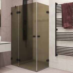 LUX RECTAN GK-003GC-2511 черный матовый стекло бронзовое матовое левое открывание двери