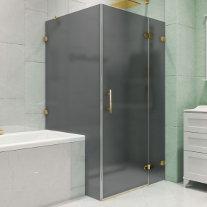 LUX RECTAN GK-003V1-2522-CH02 золотой металлик стекло графитовое матовое правое открывание двери