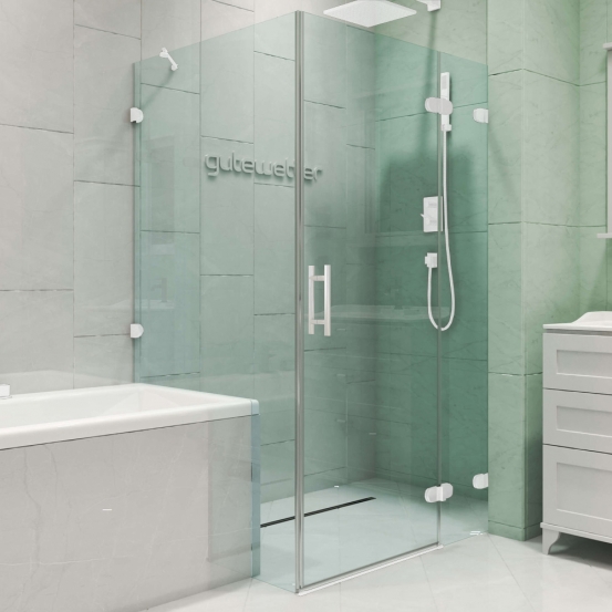 LUX RECTAN GK-003V1-2522-CH02 белый матовый стекло бесцветное правое открывание двери