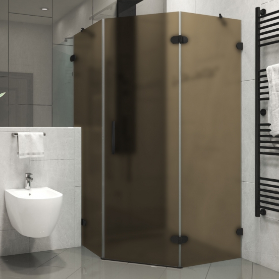 LUX FESTT GK-001-2522VP-CH02 черный матовый стекло бронзовое матовое правое открывание двери