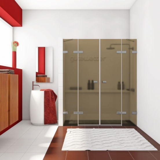 TREND DOOR GK-864TWO хром матовый стекло бронзовое матовое