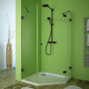 LUX FESTT GK-001 черный матовый стекло бесцветное правое открывание двери