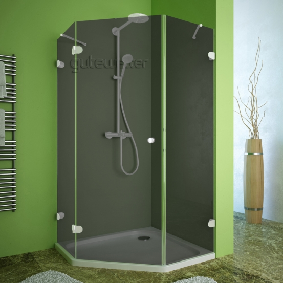 LUX FESTT GK-001 белый матовый стекло графитовое левое открывание двери