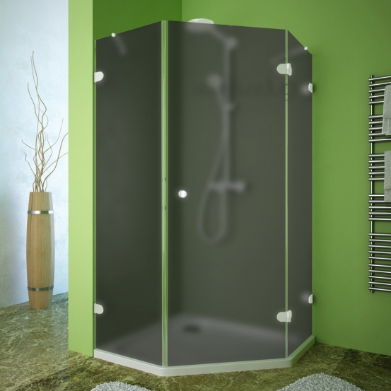LUX FESTT GK-001 белый матовый стекло графитовое матовое правое открывание двери