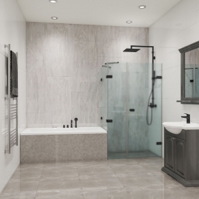 TREND RECTAN GK-863AV черный матовый стекло матовое