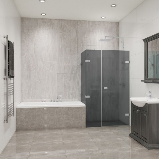 TREND RECTAN GK-863AV хром матовый стекло графитовое матовое